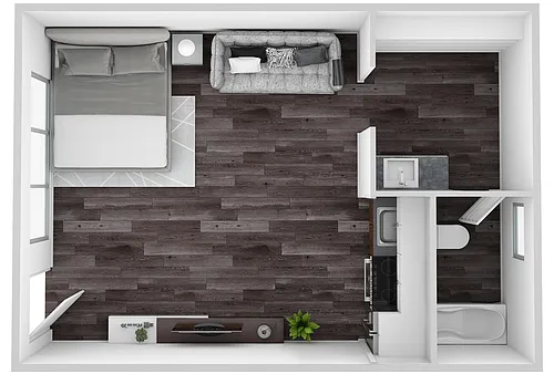 Floor plan Highland Terrace Efficiency