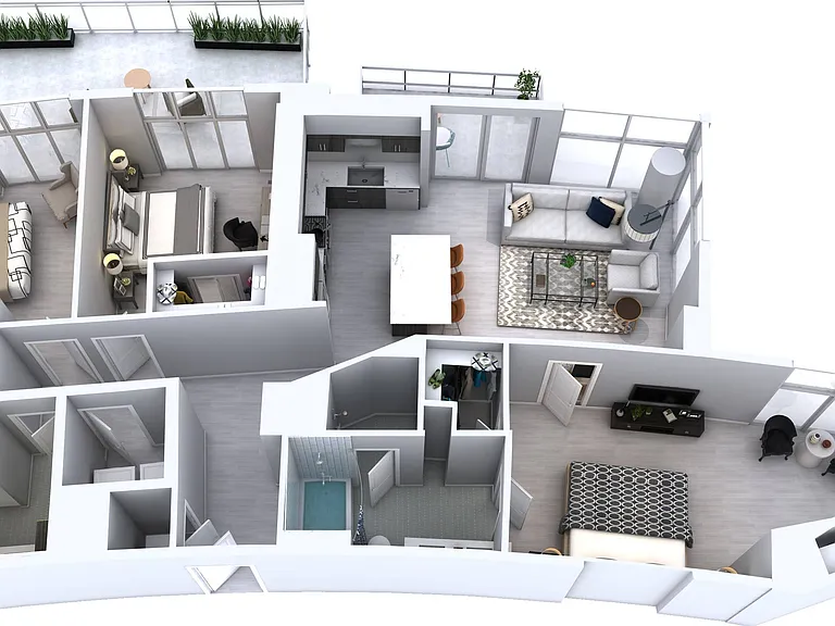 Three Bedroom Two Bath (1,454) Three Bedroom Two Bath (1,454)