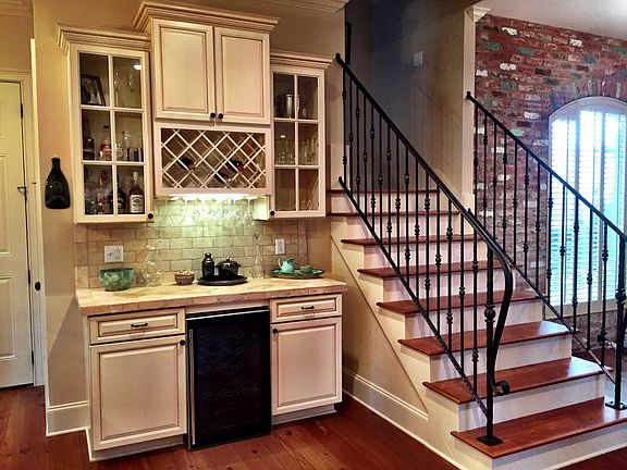 bar area and wine cooler