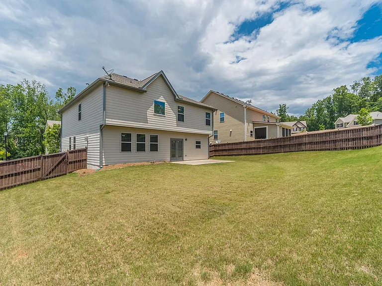 Large fenced backyard