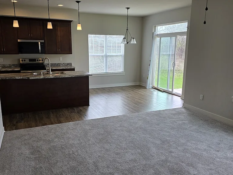 Living room, kitchen, dinette