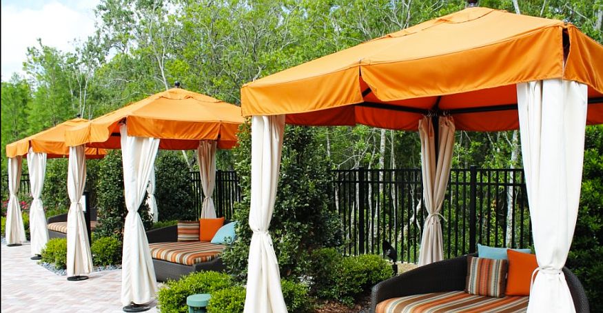 Cabanas by pool