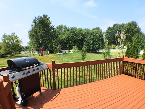 Deck overlooking Backyard