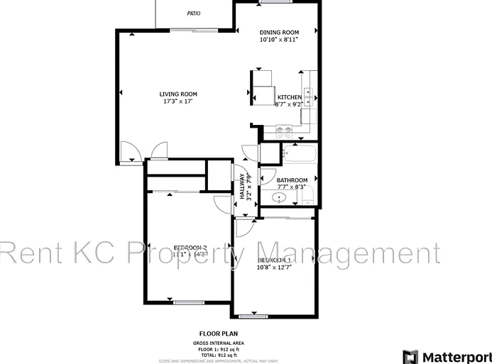 1 bed, 1.0 bath, 912 sqft, $1,050 — Photo 3