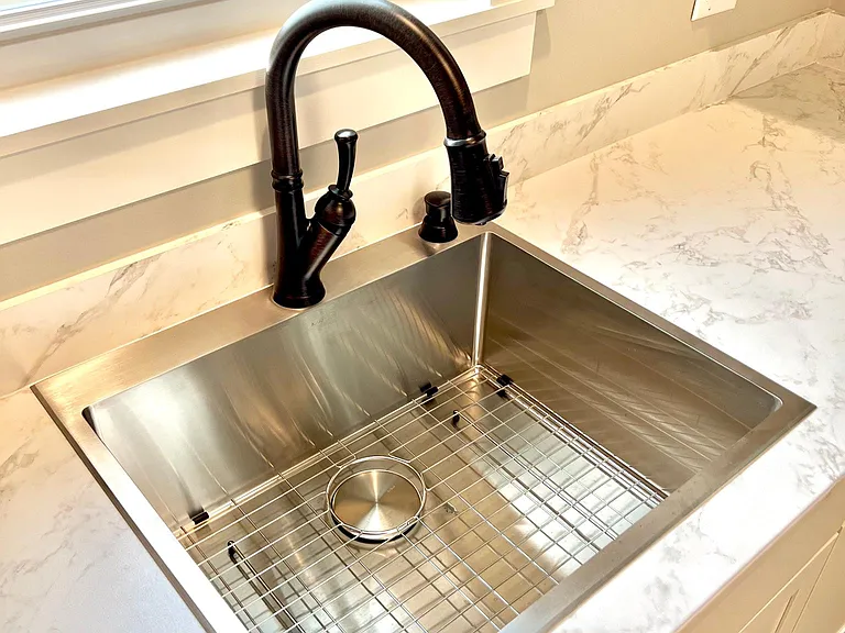 Deep stainless steel sink