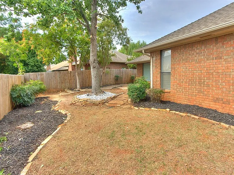 Backyard and fencing.