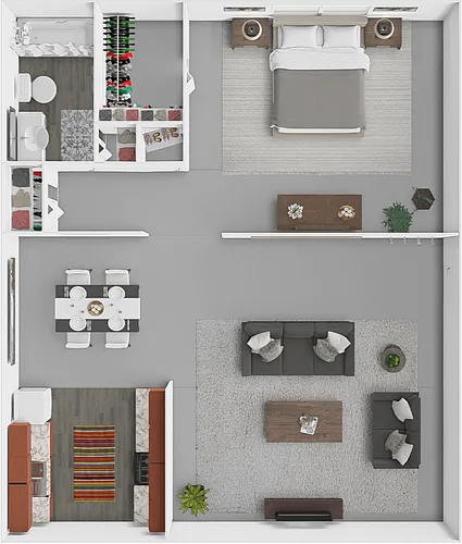 Floor plan 1 Bed 1 Bath