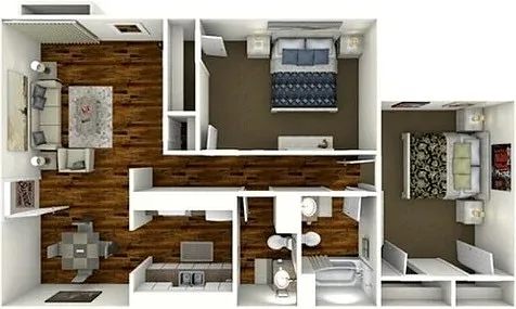 Floor plan 2 bedroom 1.5 bath