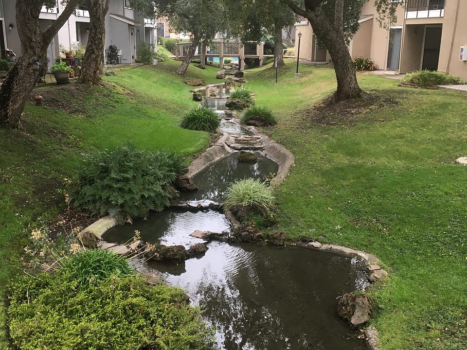 Water feature running through common area