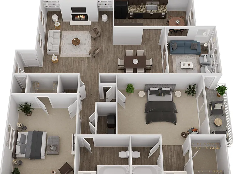 2B 3D Floor Plan 2B 3D Floor Plan