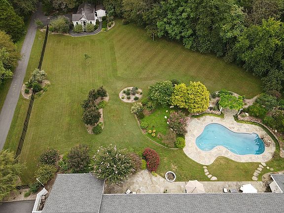 Aerial view of rear yard