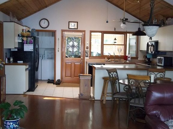 Vaulted ceilings, wood floor