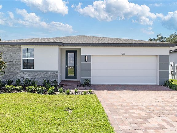 Exterior of the D elevation for the Foxglove floorplan at 5166 Minneola Lane