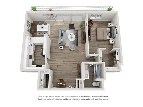 Floor plan One Bedroom One Bath
