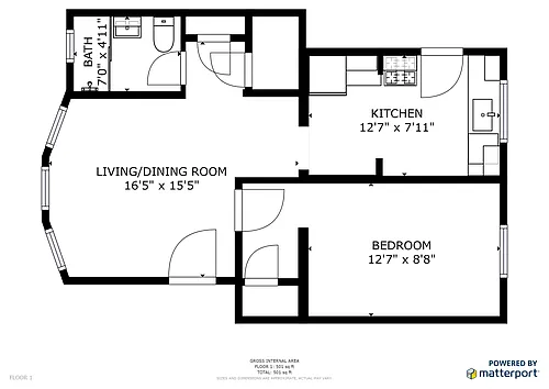 Floor plan One Bedroom