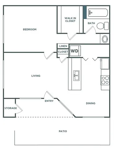 Floor plan 1X1 681 Sophisticated