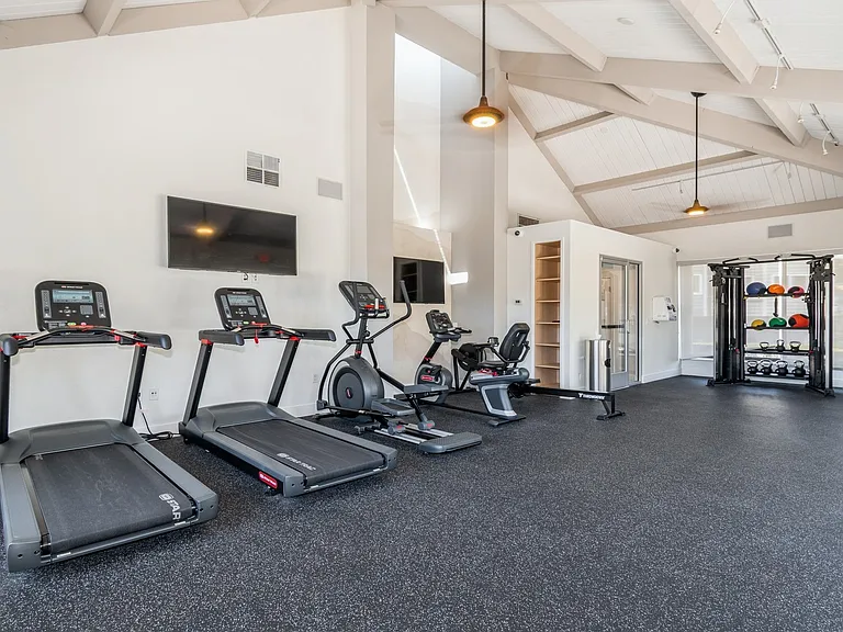 Work out at the fitness center with cardio machines and free weights