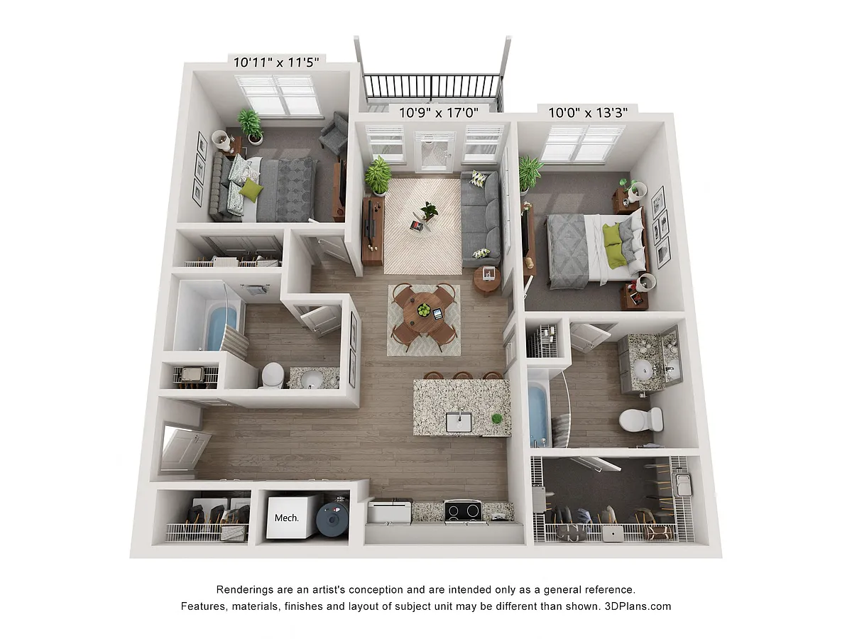 Floor plan 2 Bed 2 Bath