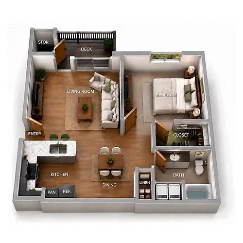 Floor plan One Bedroom Luxury