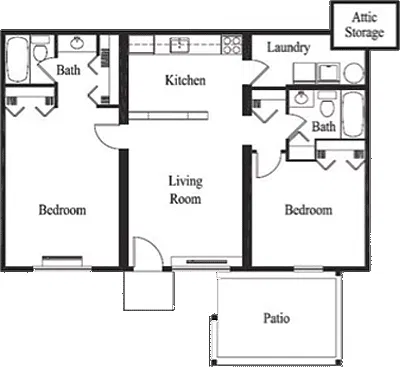 Floor plan 2 Bedroom 2 Bath