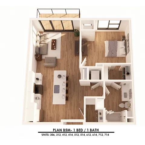 Floor plan B5M 1x1