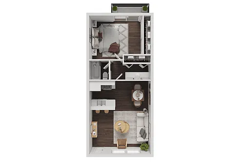 Floor plan 1x1 Small Gold