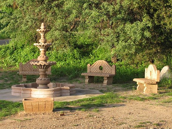 Water Fountain and Sitting Area