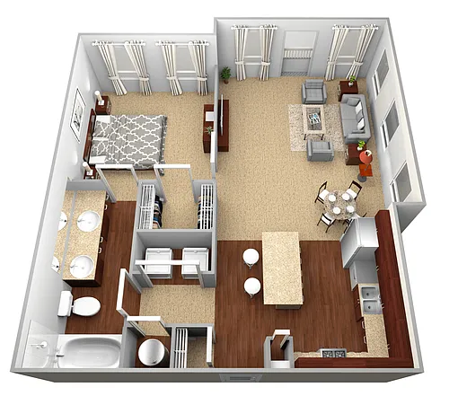 Floor plan A1_A 1 Bed/1 Bath