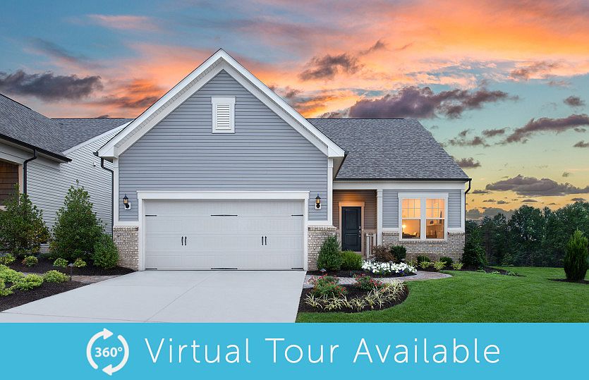 Exterior view of the Castle Rock, a one-story home with a 2-car garage - Elevation 2 at Carter s Mil