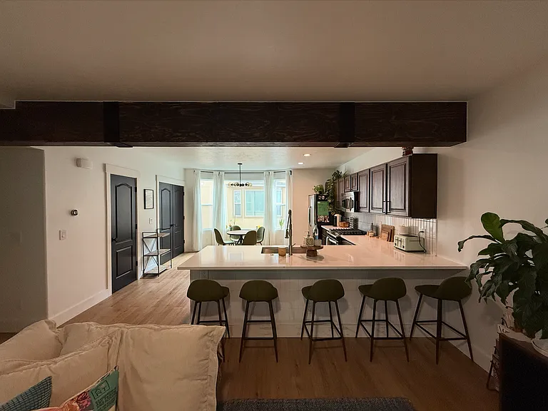 Living room to kitchen view 2