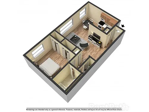 Floor plan Deming 1 Bedroom