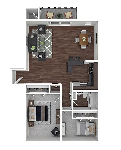 Floor plan 2 BEDROOM (2A/2AD)