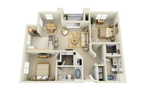 Floor plan 2x2B