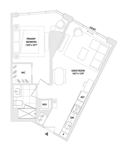 Floor plan 1 BED A10