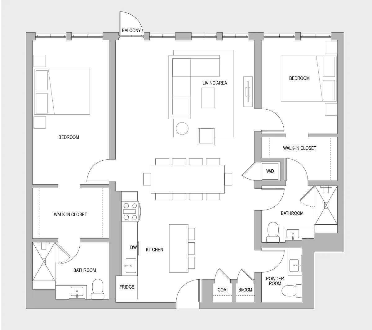 Floor plan 2 BR AF
