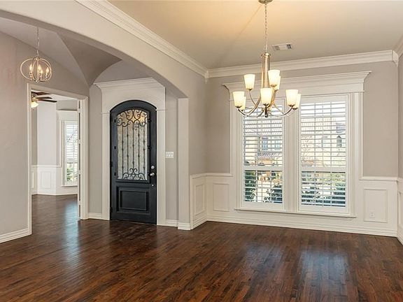 Entry, study on left side, formal dining on right.