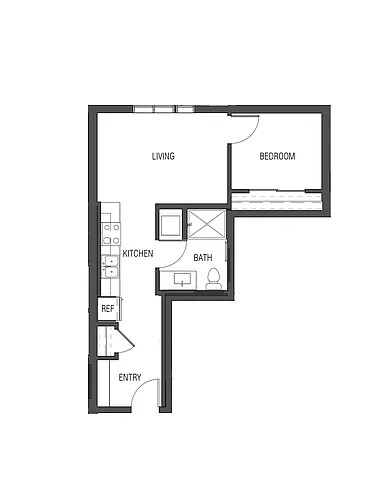 Floor plan Open 1x1 - O1
