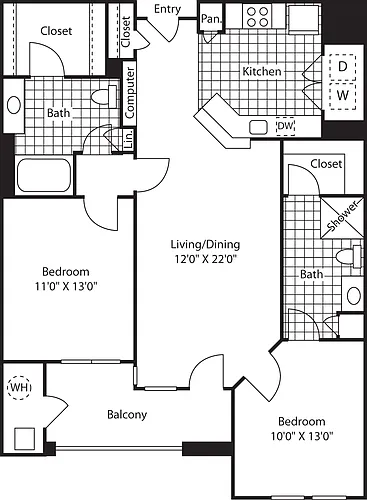 Floor plan Liberty View 1 (B1)