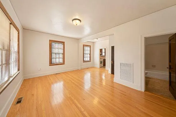 Living Room/Dining Room combination with wood floors.