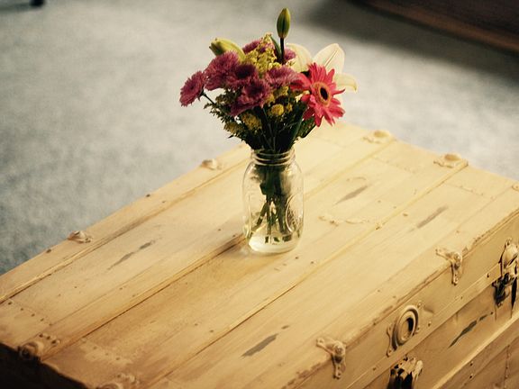 Steamer trunk coffee table