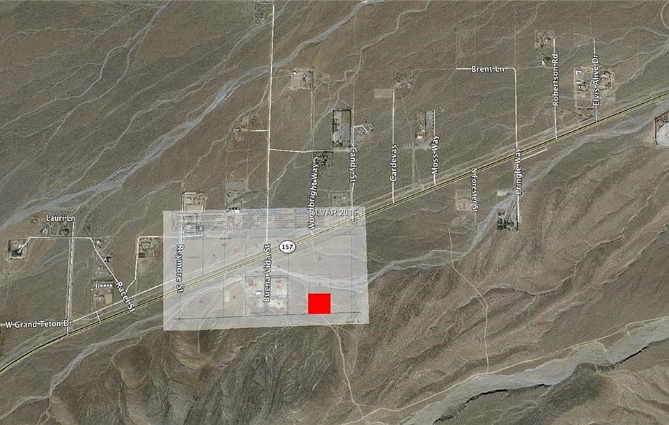 Google Earth Birds Eye view. Red square represents the parcel.