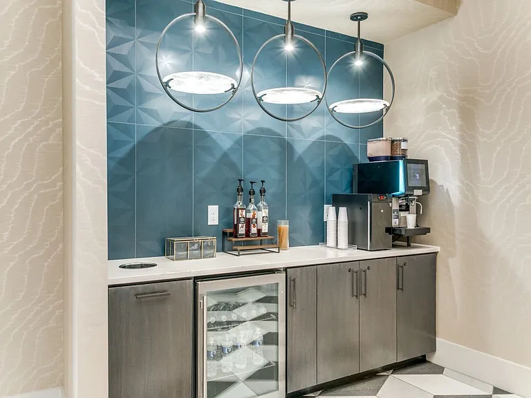 Resident lounge with gourmet coffee bar