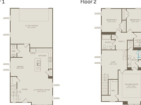 Floor Plan Level 1 and Floor Plan Level 2