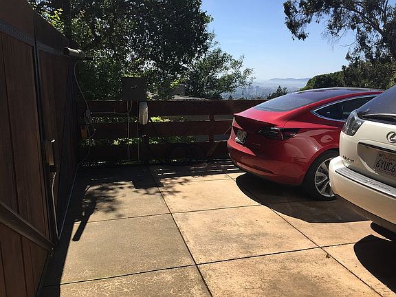 Generous parking behind gate
