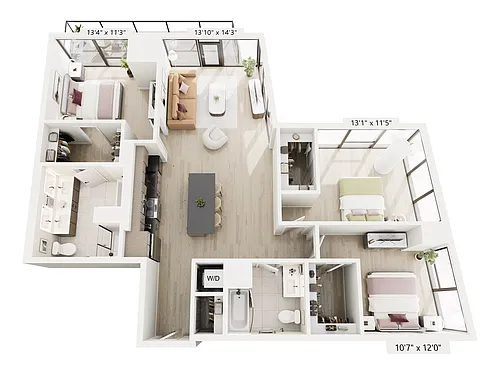 Floor plan 3B-1