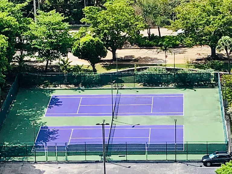 Resurfaced tennis courts