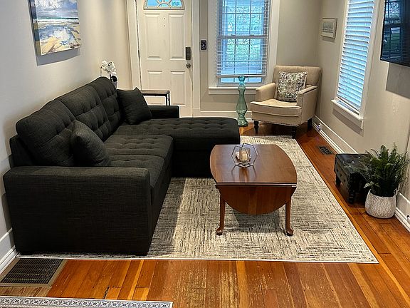 Living room facing rear of home