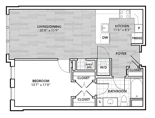 Floor plan 1 Bed 1 Bath