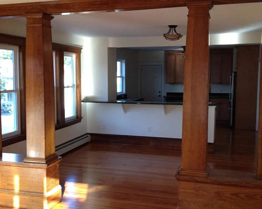 Beautiful open and spacious apartment with hardwood floors throughout