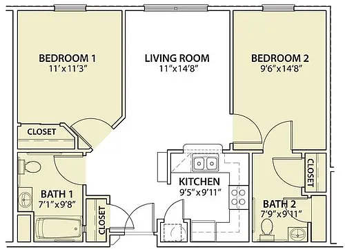 Floor plan 2 Bedroom